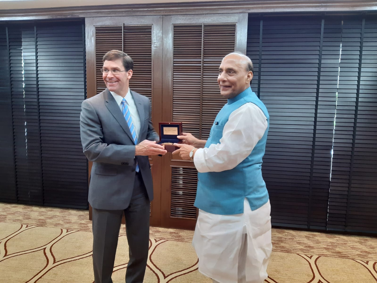 Rajnath Singh meets US Secretary of Defence Dr Mark T Esper